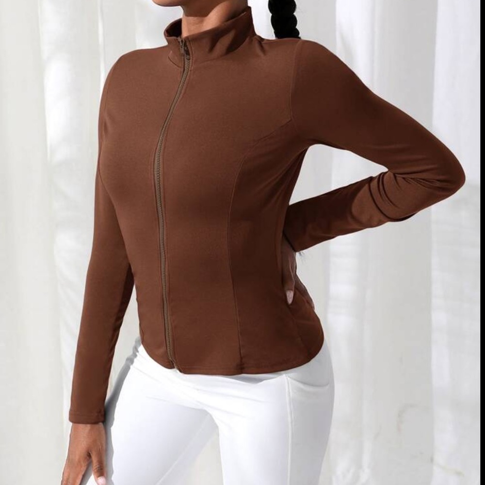 SHEIN brown Activewear Neck Jacket Size XS